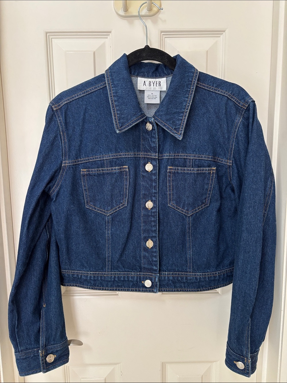 A. Byer Indigo Cropped Denim Jacket